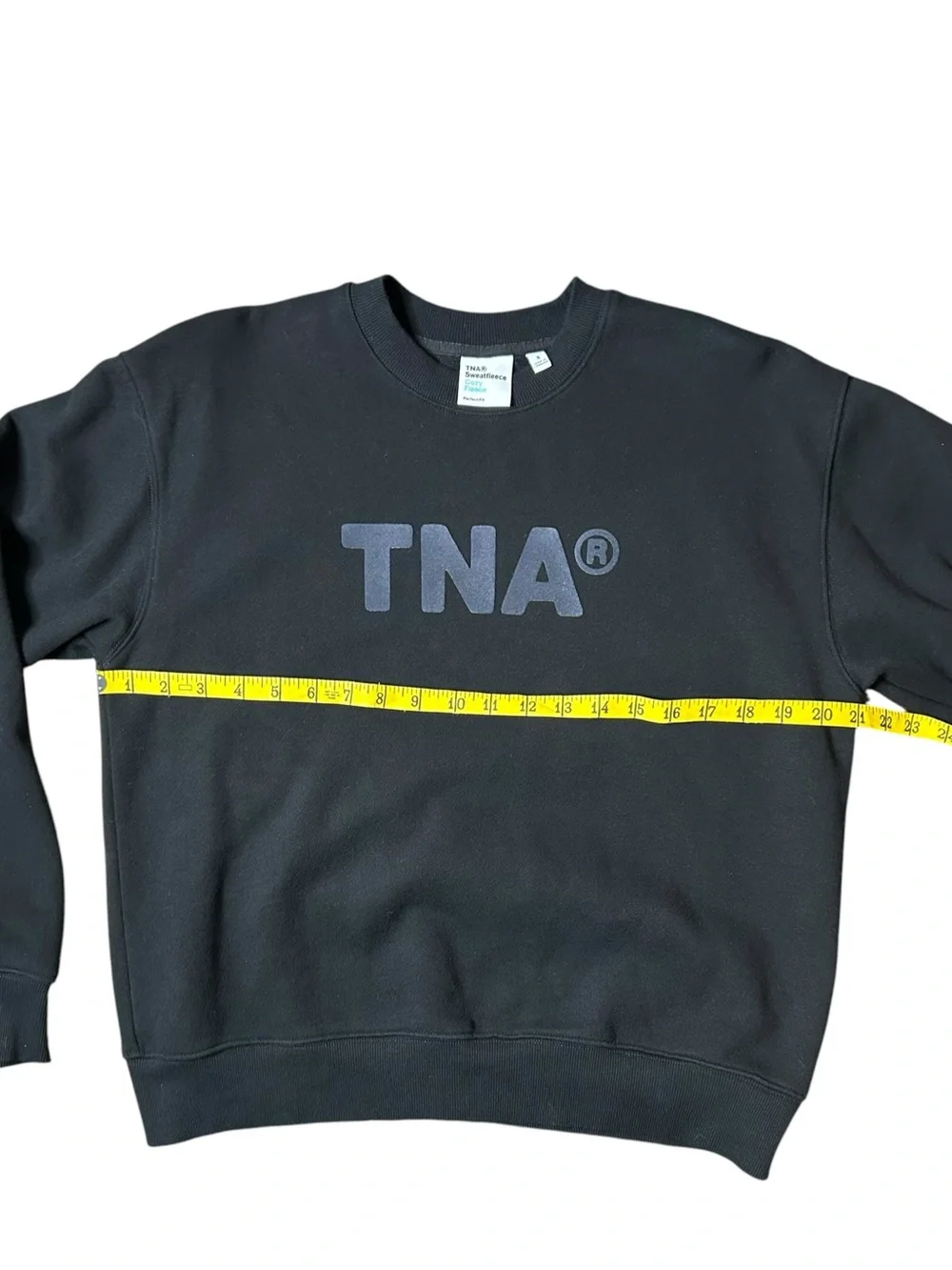 Aritzia TNA Cozy Fleece Perfect Fit Crewneck Sweatshirt Black Women's S